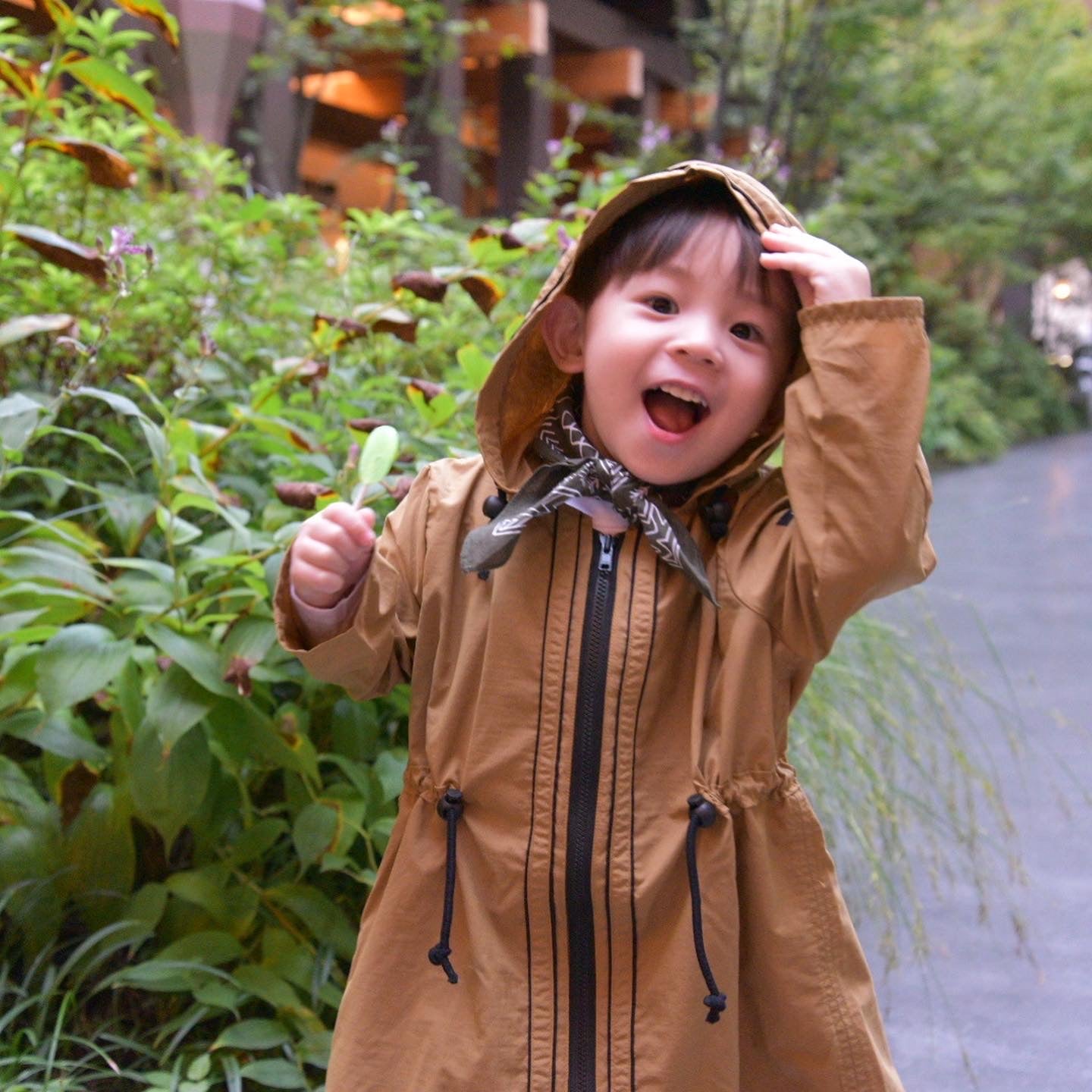 撥水HOODCOAT Beige/ Navy