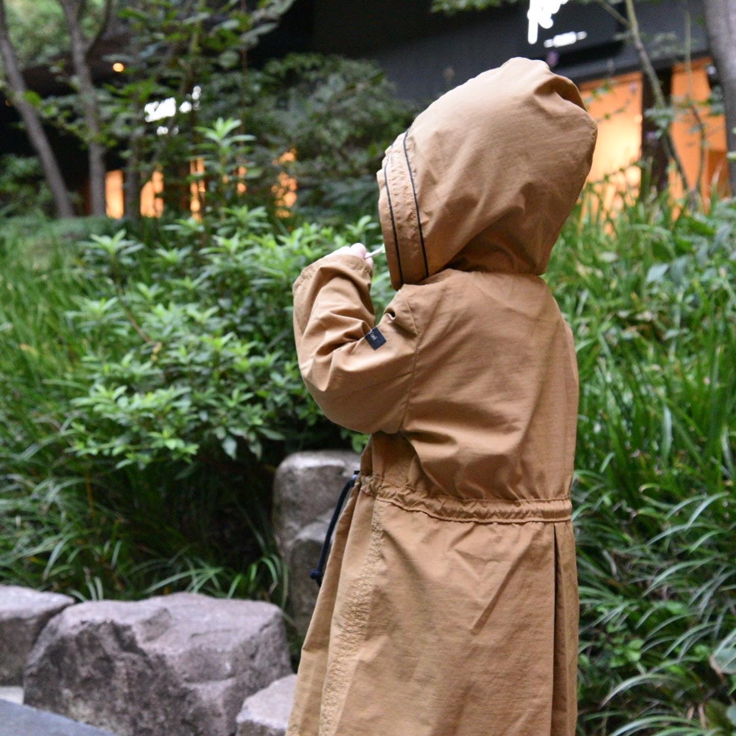 撥水HOODCOAT Beige/ Navy